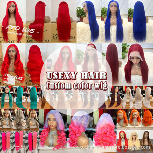 Wholesale Lace Red Front Front Virgin Hair Brazilian Wigs